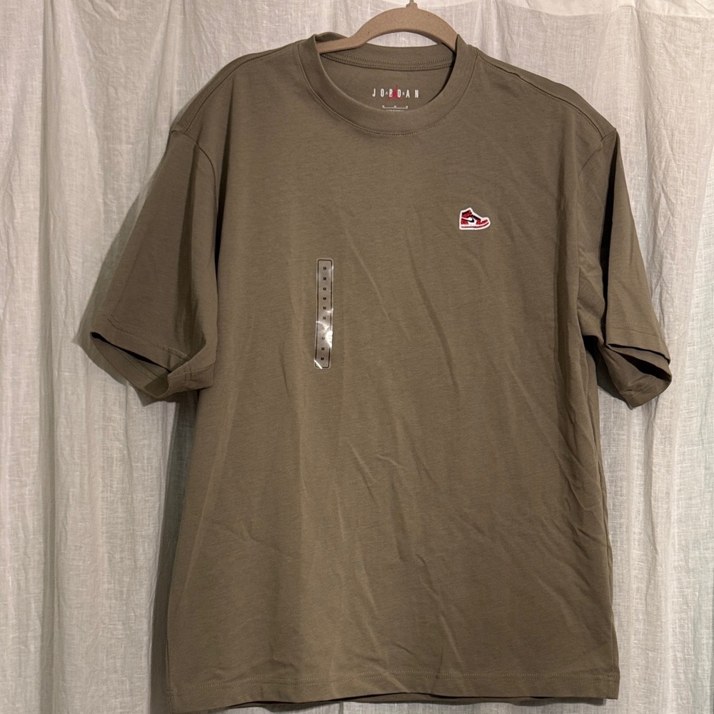 Jordan Khaki Green Sneaker Patch Short Sleeve Tee